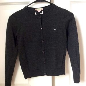 Bonpoint grey wool crewneck cardigan size 12 yrs